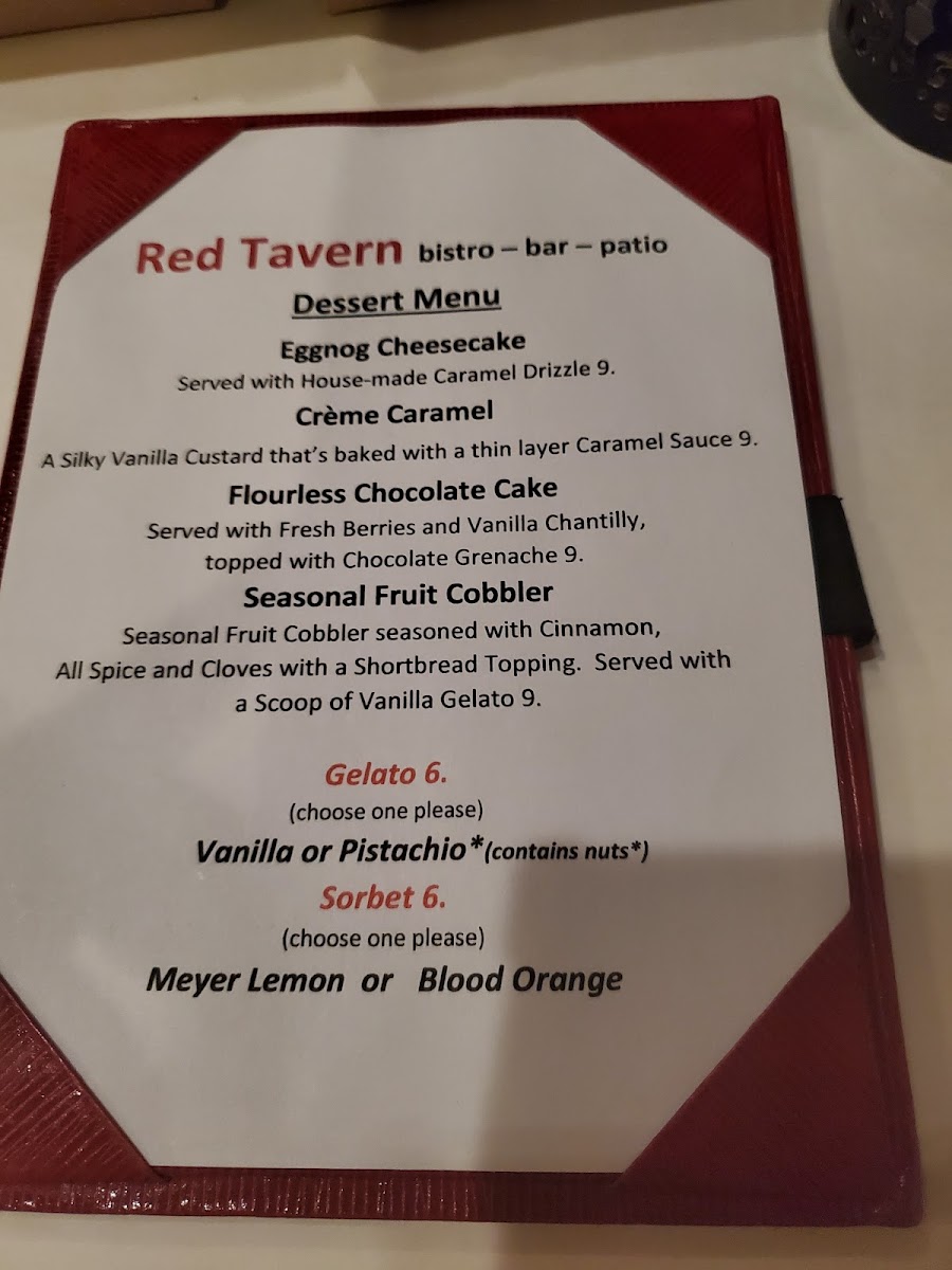 Menu - Red Tavern photo 7