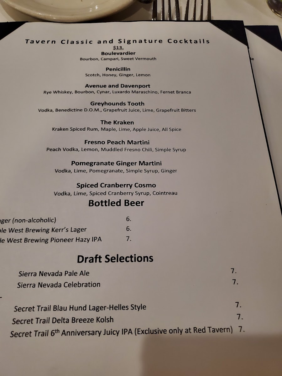 Menu - Red Tavern photo 8